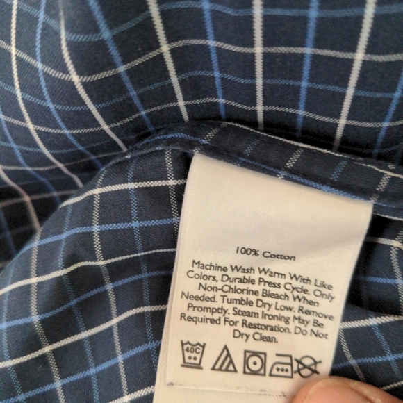 Eddie Bauer Shirt Men's TXL Blue Plaid Classic Fit Button Down Long Sleeve NWOT - Picture 5 of 8